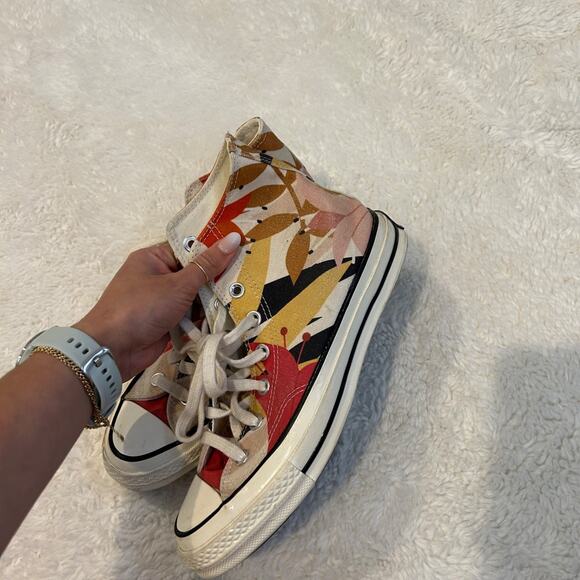 Size 8 - Converse Chuck 70 High Vintage Floral - Multi-Color Womens Hippie Core - Picture 2 of 9